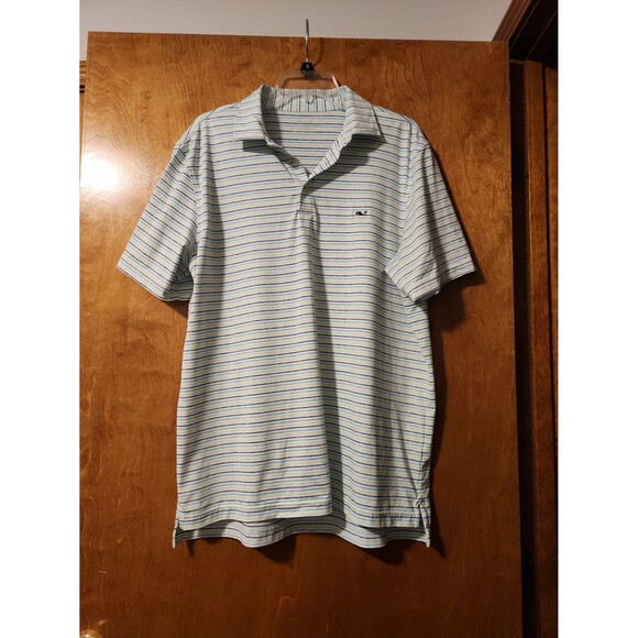Vineyard Vines Men's Tri-Color Bradley Stripe Sankaty Polo size L - Picture 3 of 9